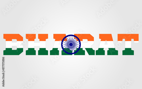 Bharat word with map concept vector image