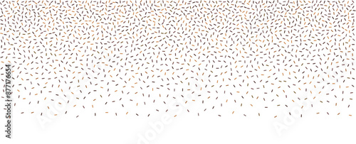 Seamless pattern with colorful sprinkles. Glaze for donut, ice cream or muffins with brown and falling chocolate decorative candies. Vector Illustration for holiday designs.