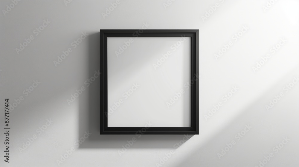 Minimalist Black Frame on White Wall: Simple and Elegant Empty Picture Frame Ready for Artwork or Photography Display in Modern Interior Minimalist Black Frame on White Wall: Simple and Elegant Empty Picture Frame Ready for Artwork or Photography Display in Modern Interior