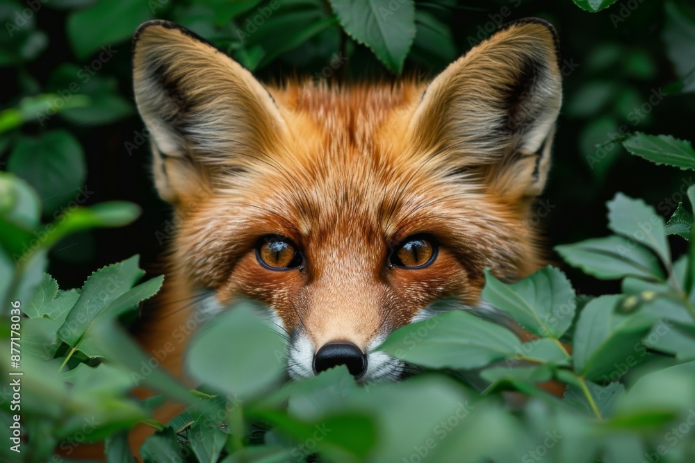 Close-Up of a Fox in Greenery Close-Up of a Fox in Greenery