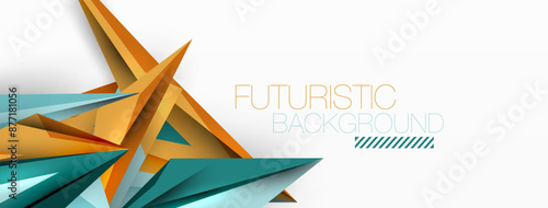 Minimal geometric abstract background. Low poly dynamic triangle design. Trendy techno business template for wallpaper, banner, background or landing