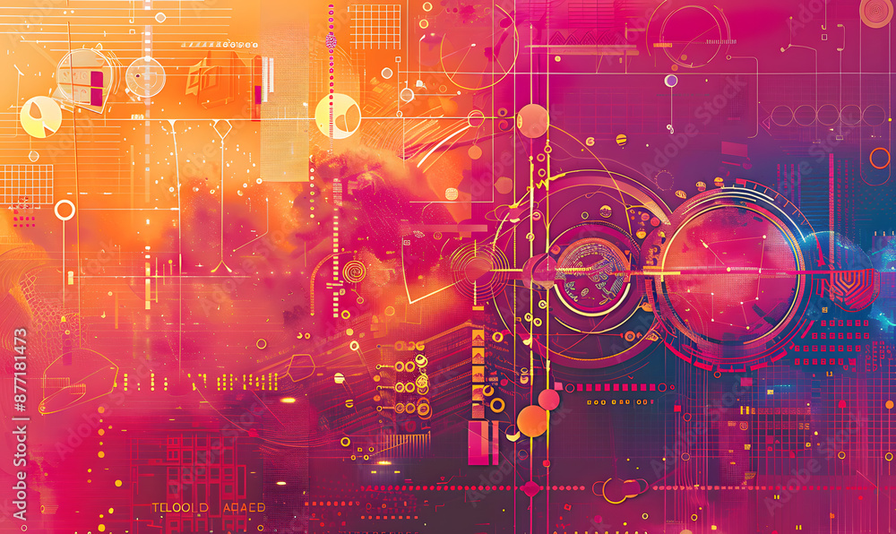 Fototapeta premium graphic backgrounds related to technology, communication, and the internet