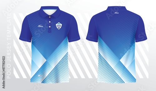 sublimation blue shirt for polo sport jersey template