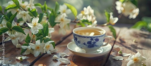 A cup of fragrant jasmine t...