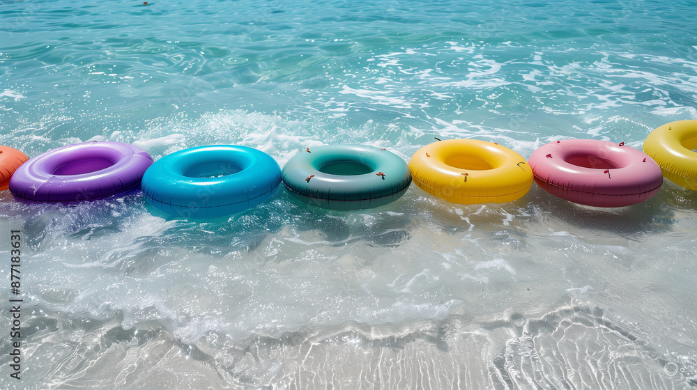 水に浮かぶ浮き輪