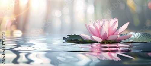Lotus flower on water with ...