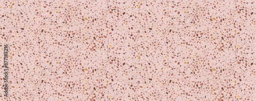 Panel kuchenny z motywem Terrazzo flooring seamless pattern. Vector realistic asphalt texture with colorful mosaic elements. Terrazo tile with natural pieces of marble, granite or quartz. Classic Italian floor background.