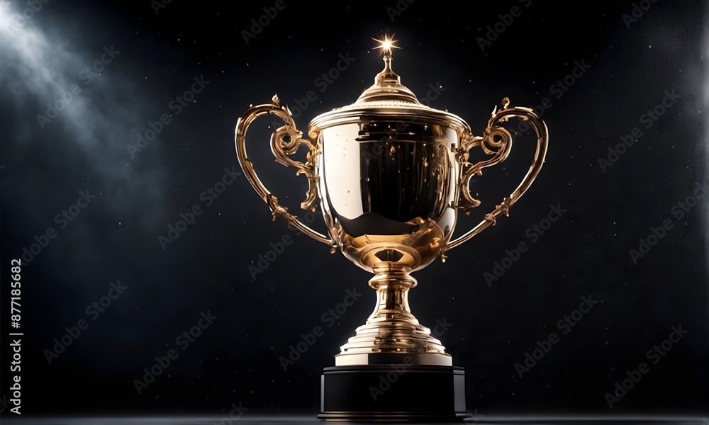 Winner trophy with flames and blurred background Winner trophy with flames and blurred background