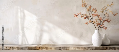 White vase with an autumn b...