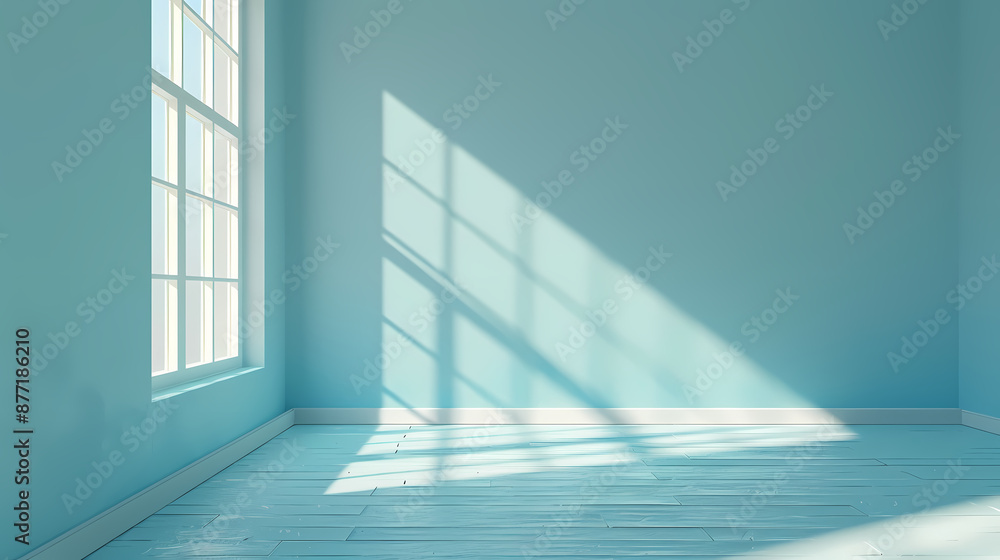 Fototapeta premium Bright blue room