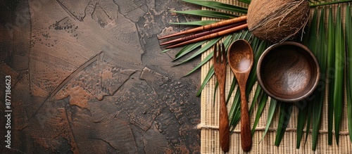 A set of coconut tree utens...