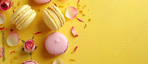 Top view of pastel colored ...