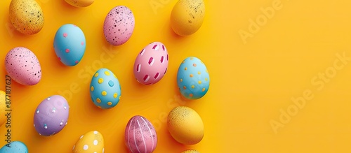 Colorful Easter eggs arrang...