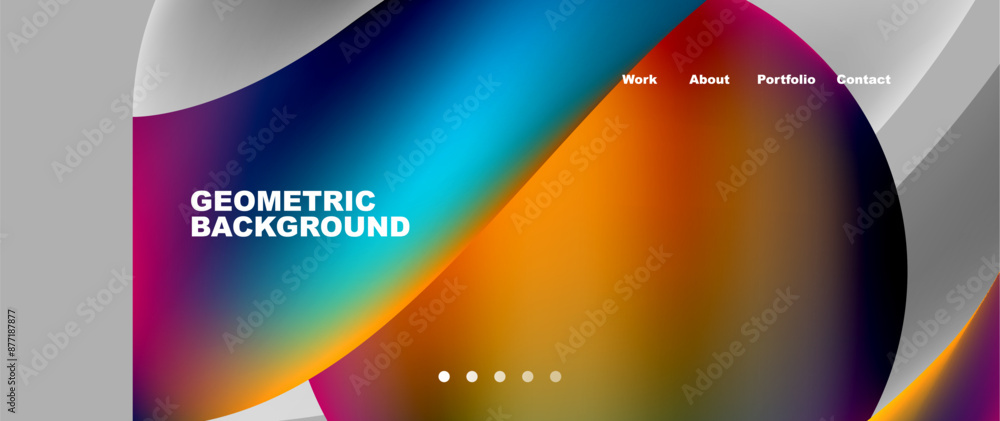 Fototapeta premium Web page design with geometric elements - circle and wave. Techno art concept. Vector Illustration For Wallpaper, Banner, Background, Card, Book Illustration, landing page