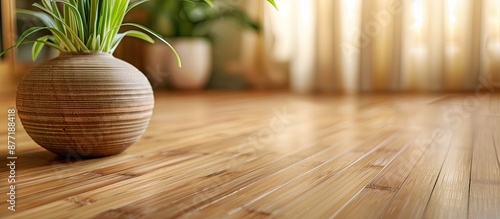 Bamboo flooring with a dry ...