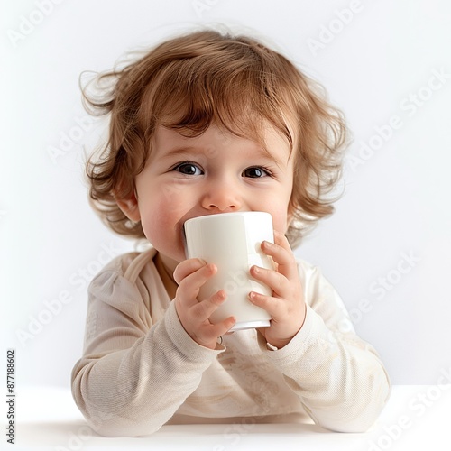 little child drinking milk