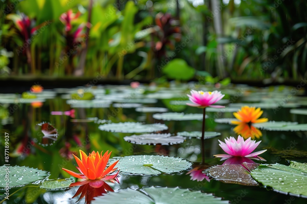 Water Lily Pond with Reflections Water Lily Pond with Reflections