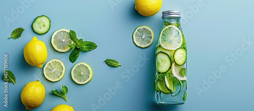 Top view of a glass bottle ...