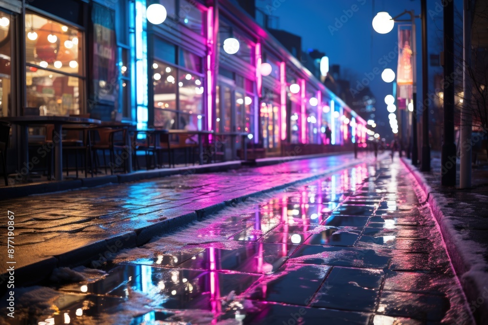 City by the sea between urban and heavenly in the modern night landscape, generative IA City by the sea between urban and heavenly in the modern night landscape, generative IA