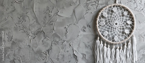 Close up of a white crochet...
