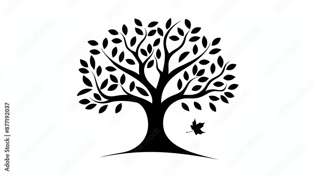 Minimal Black Tree Icon for Nature-Inspired Designs and Branding Minimal Black Tree Icon for Nature-Inspired Designs and Branding