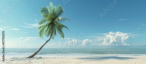 A tropical beach scene with...
