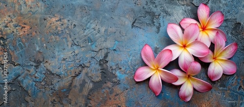 Plumeria flowers on a stone...