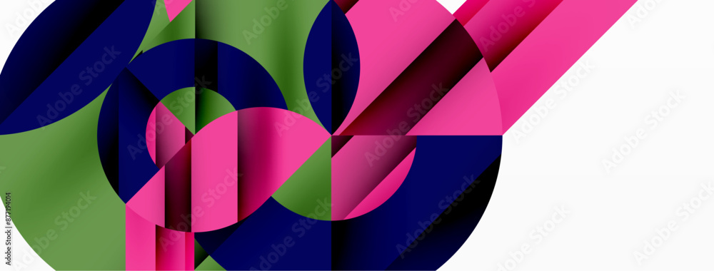 Geometric diagonal line and circle shape, wide abstract background Geometric diagonal line and circle shape, wide abstract background