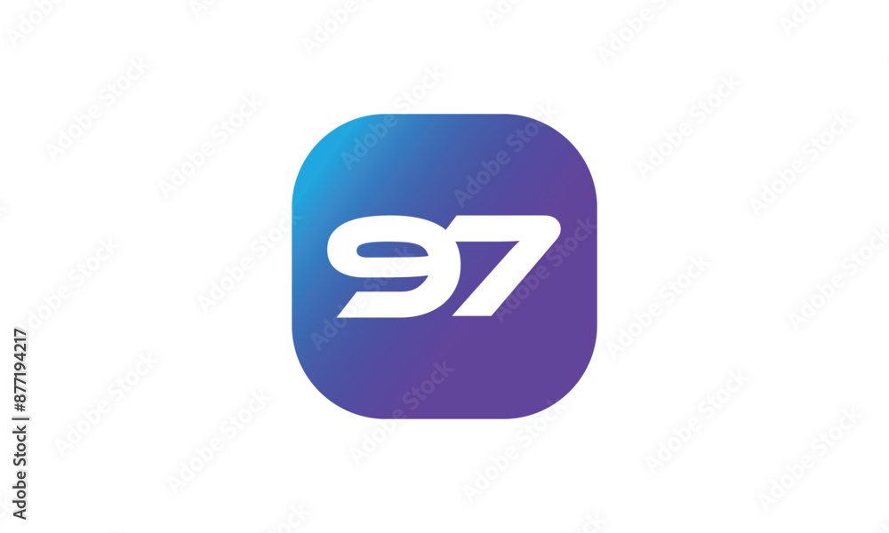 97 Square Logo Number Modern Blue Purple Icon 97 Square Logo Number Modern Blue Purple Icon