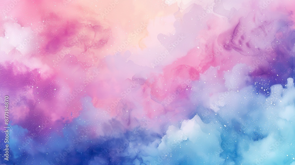 Fototapeta premium Abstract watercolor background with pastel pink, purple, and blue colors