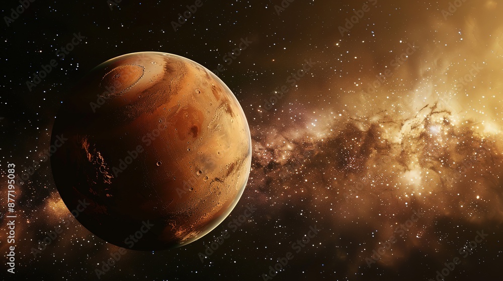 Mars with an Empty Space Background Mars with an Empty Space Background