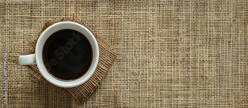 Coffee cup displayed on a b...