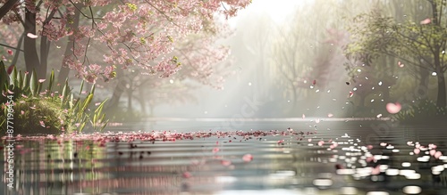 A serene summer scene featu...