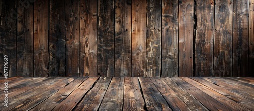 Old fashioned wooden backdrop with ample copy space image