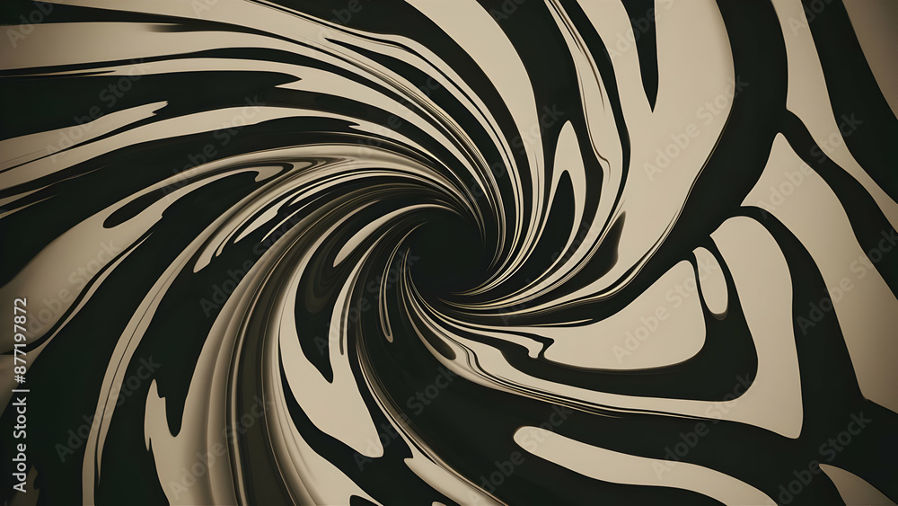 Fototapeta premium Fluid Black and White Abstract Flow