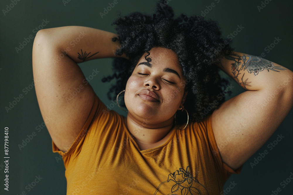 Created with generative AI image of african american plus size bodypositive woman Created with generative AI image of african american plus size bodypositive woman