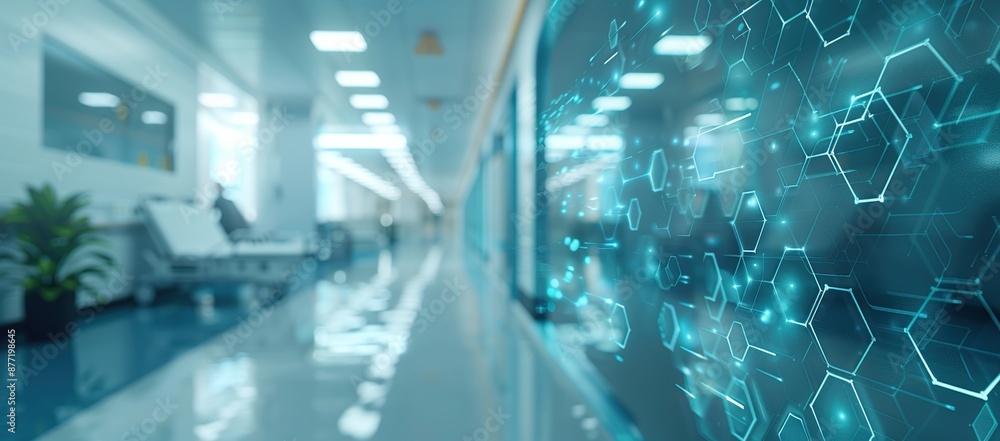 Fototapeta premium Abstract Technology Pattern in Hospital Corridor