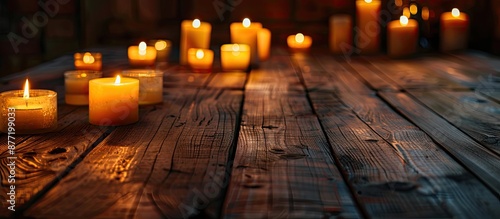 Illuminate a wooden table w...