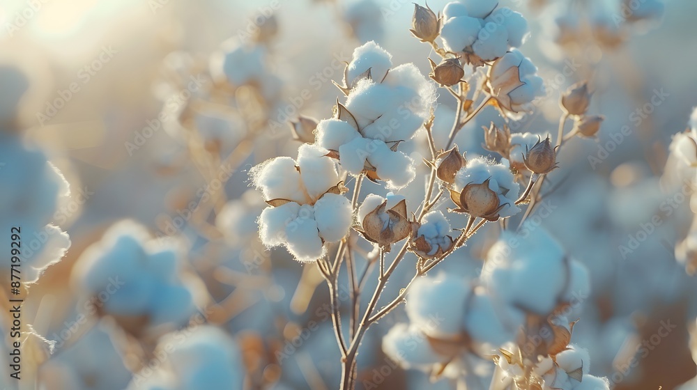 Cotton Flowers Close-Up: Natural Intricacies Cotton Flowers Close-Up: Natural Intricacies