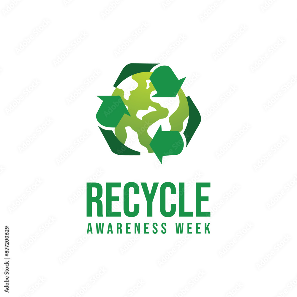 Recycle Awareness Week. Flat art design. Environment vector. Good for celebration template usage. eps 10. Recycle Awareness Week. Flat art design. Environment vector. Good for celebration template usage. eps 10.