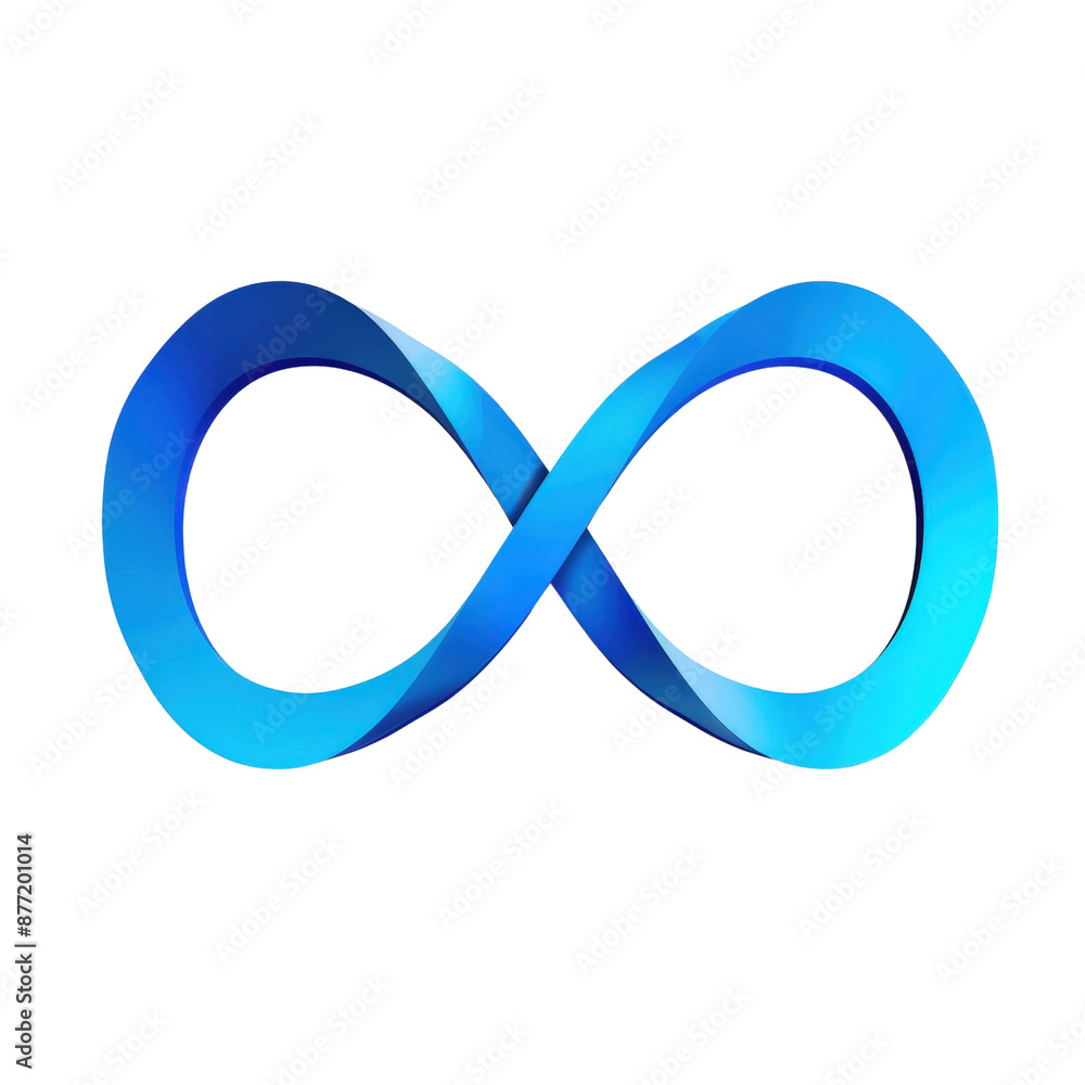 Blue Infinity Symbol - 3D illustration of a stylized infinity loop in