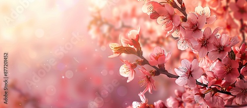 Blooming cherry blossoms wi...