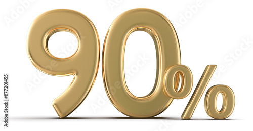 90 Percent Off Sale Gold Number 3D