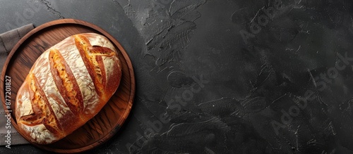 Homemade bread displayed on...