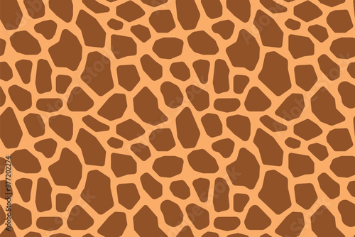 seamless pattern with giraffe skin texture, can be used in fashion design, for wallpaper, upholstery, and decorative interior accents- vector illustration
