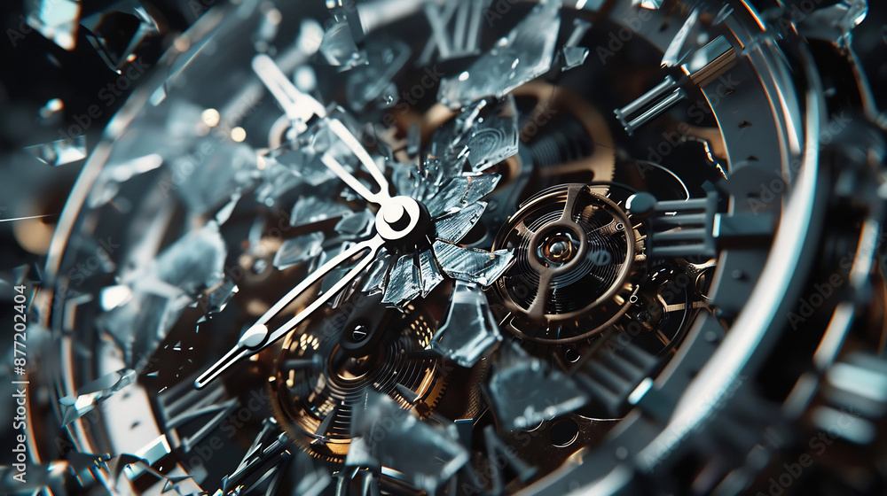 Fototapeta premium Broken Watch Representing Time Lost and Uncertainty
