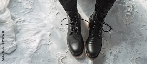 Chic dark gray lace up wome...