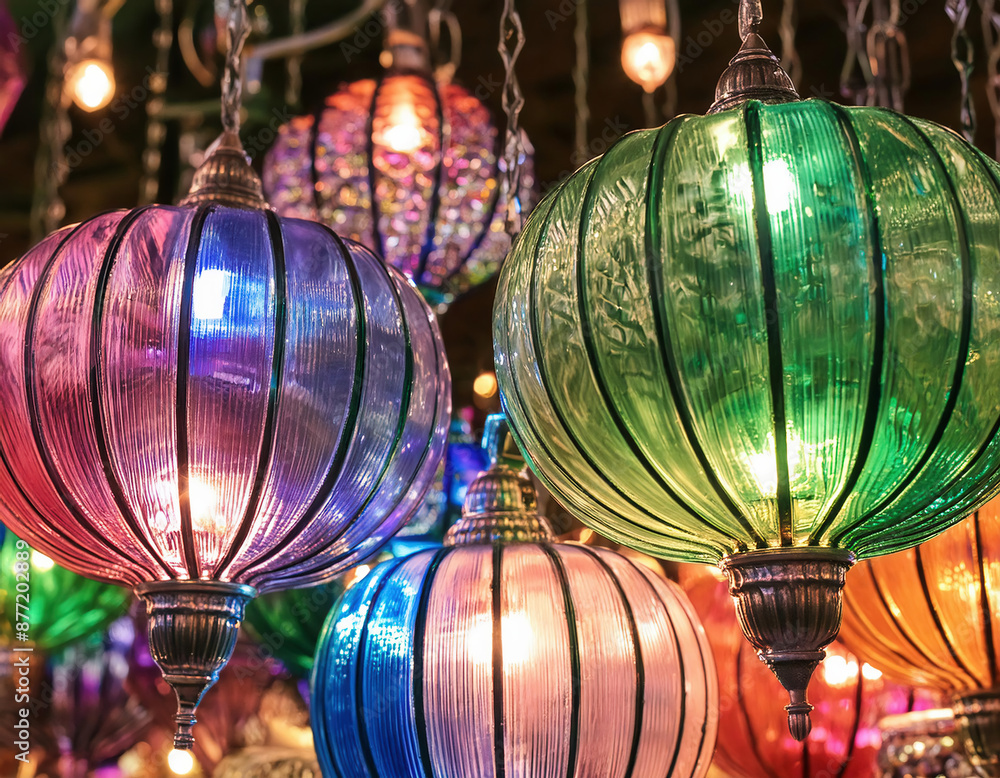 Fototapeta premium Colorful decorative lanterns in the Grand Bazaar, Istanbul, Turkey