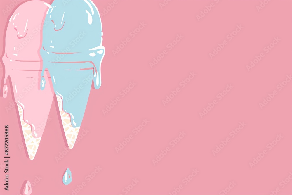 a blue ice cream cone with melting ice cream a blue ice cream cone with melting ice cream