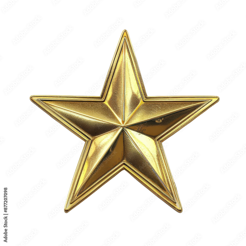 Shiny gold star with a reflective surface, perfect for awards, decoration, and celebrations in high resolution on white background. Shiny gold star with a reflective surface, perfect for awards, decoration, and celebrations in high resolution on white background.
